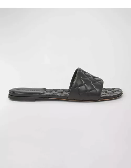 Quilted Leather Flat Slide Sandal