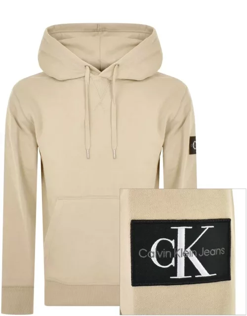 Calvin Klein Jeans Logo Hoodie Beige
