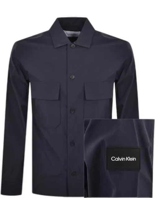 Calvin Klein Cotton Nylon Overshirt Jacket Navy