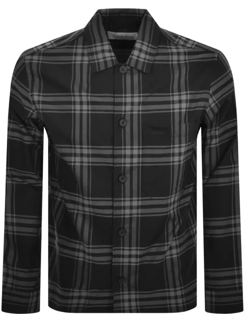 Calvin Klein Long Sleeve Check Shirt Black