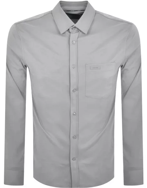 Calvin Klein Long Sleeve Slim Fit Shirt Grey