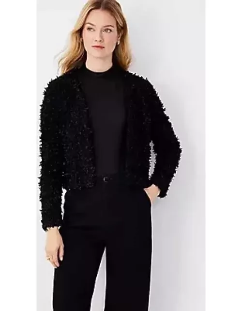 Ann Taylor Petite Feathery V-Neck Sweater Jacket