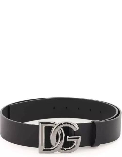 DOLCE & GABBANA Lux leather belt with DG buckle