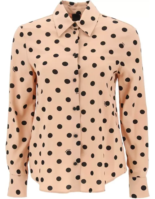PINKO 'smorzare' shirt in stretch georgette with polka dot motif