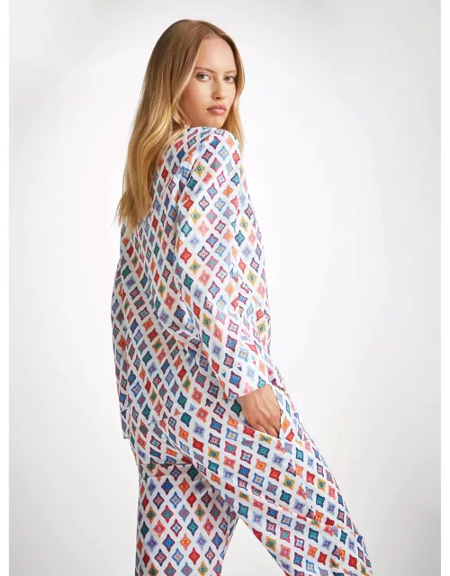 Derek Rose Women's Pyjamas Ledbury 66 Cotton Batiste Multi