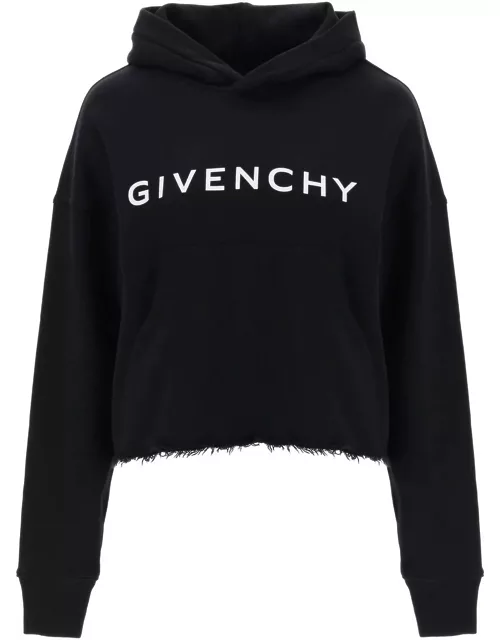 GIVENCHY cropped hoodie with logo print