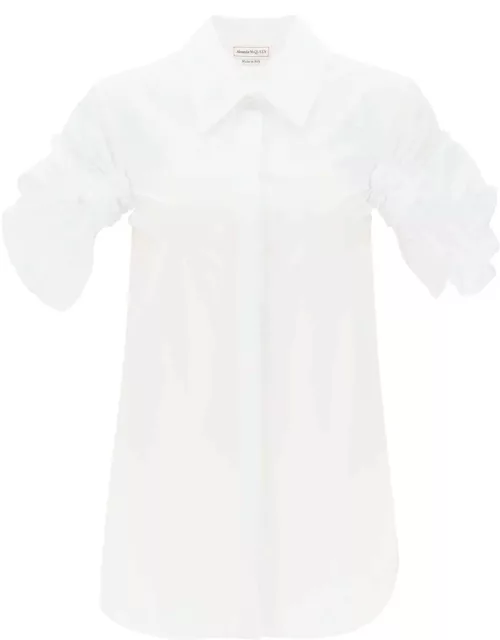 ALEXANDER MCQUEEN Shirt with knotted short sleeve