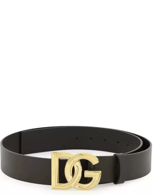 DOLCE & GABBANA Lux leather belt with DG buckle