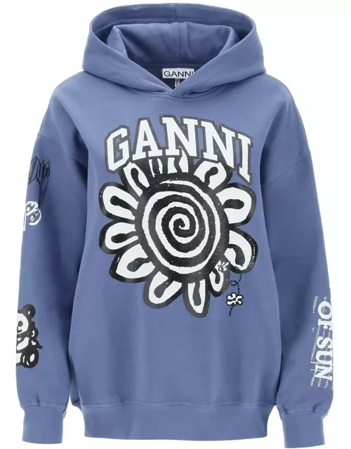 GANNI hoodie with graphic print