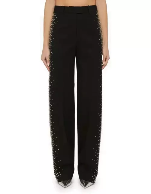 Black wool Jagger trousers with thermostras
