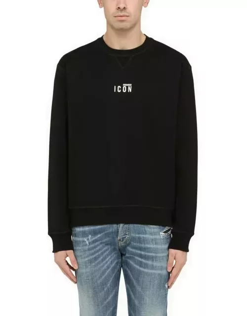 Black cotton crewneck sweatshirt