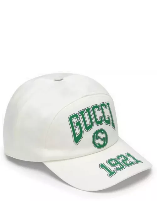 White baseball cap with logo
