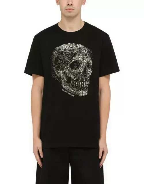 Black cotton t-shirt with print