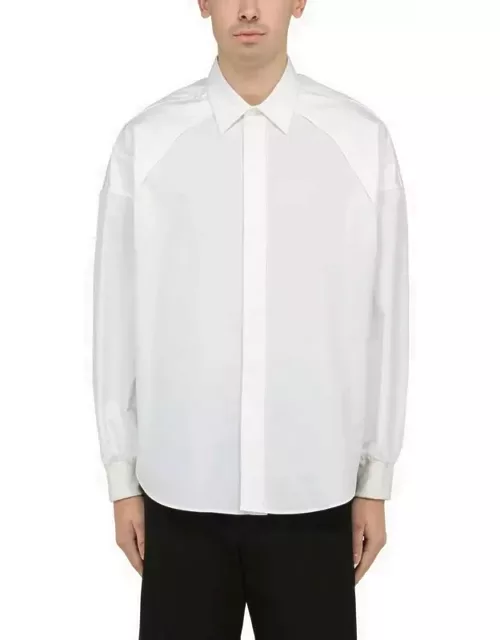 White cotton shirt with ribbed cuff