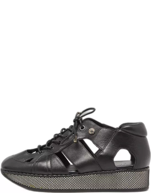 Jimmy Choo Black Cut Out Leather Morton Sneaker