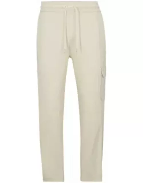 Mercerized-cotton tracksuit bottoms with insert details- White Men's Jogging Pant