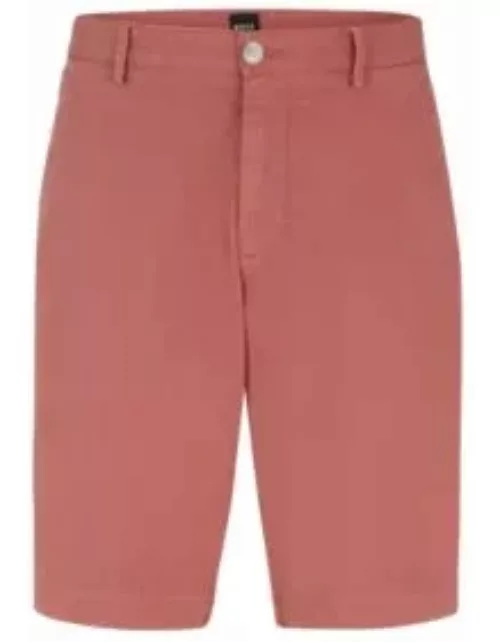 Slim-fit shorts in stretch-cotton gabardine- light pink Men's Short