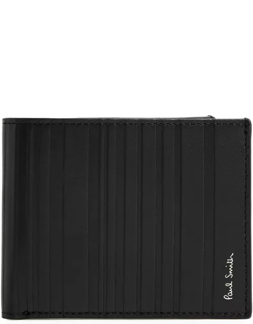 Paul Smith Stripe-embossed Leather Wallet - Black