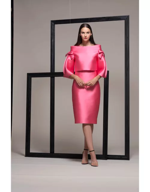 Isabel Sanchis 3/4 Sleeve Pink Cocktail Dres