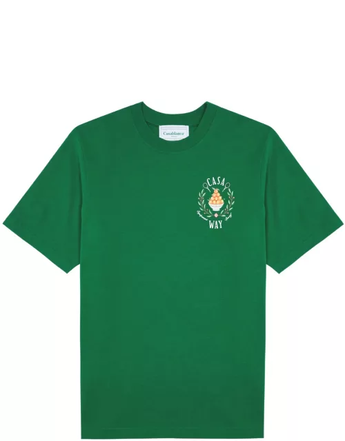 Casablanca Casa Way Printed Cotton T-shirt - Dark Green