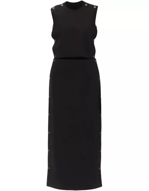 Y/Project Dual Material Maxi Dress With Snap Panel