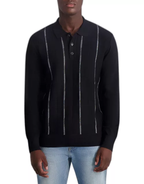 Men's Striped Polo Sweater