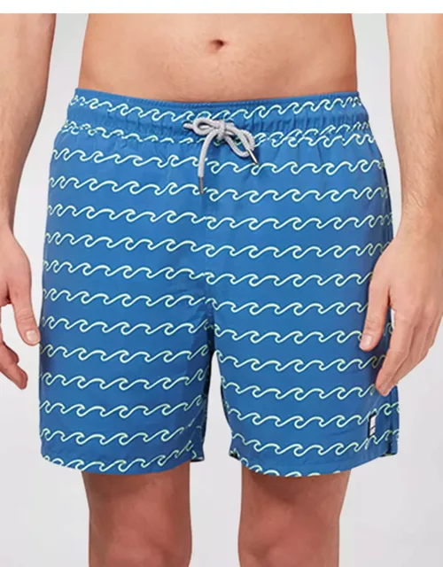Men's Wave-Print Swim Short