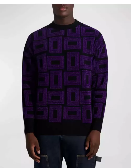 Men's Geometric Textured Sweater