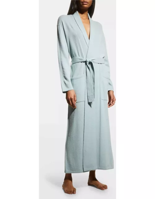 Long Cashmere Robe with Shawl Collar