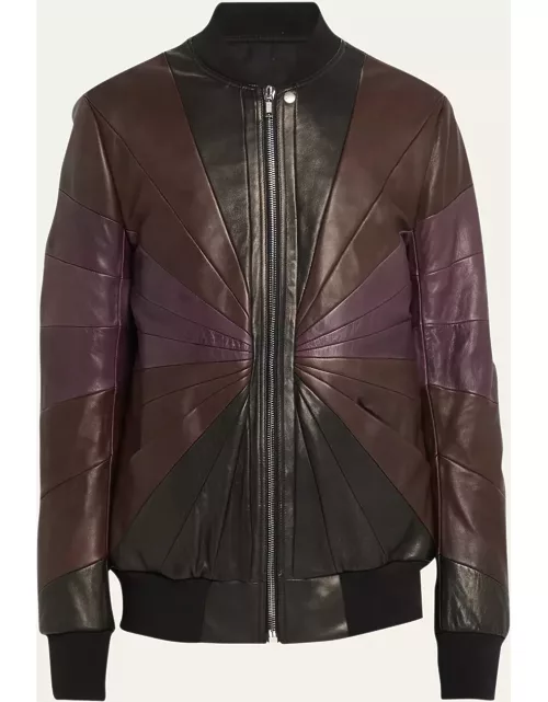 Men's Pieced Leather Bomber Jacket