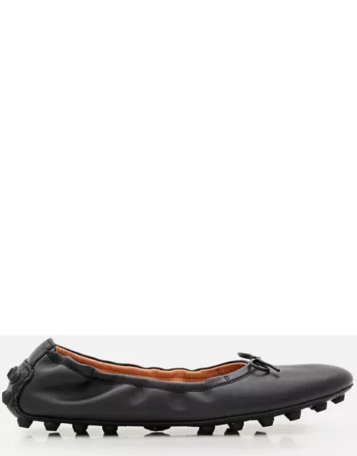 Tod's Gommino Leather Ballet Flats Black
