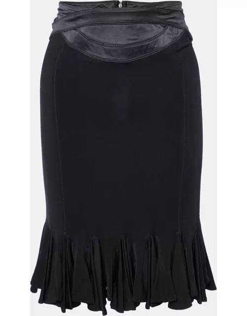 Just Cavalli Black Jersey & Satin Detail Mini Skirt