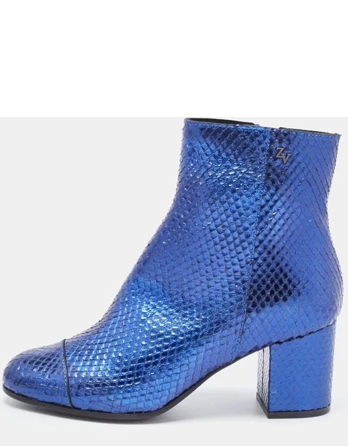 Zadig & Voltaire Blue Python Ankle Boot