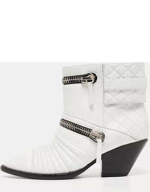 Giuseppe Zanotti White Leather Olinda Ankle Boot