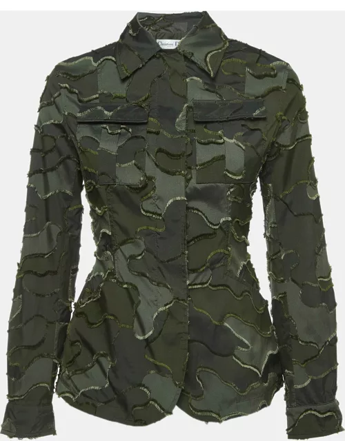 Christian Dior Military Green Camouflage Synthetic Zip Front Jacket