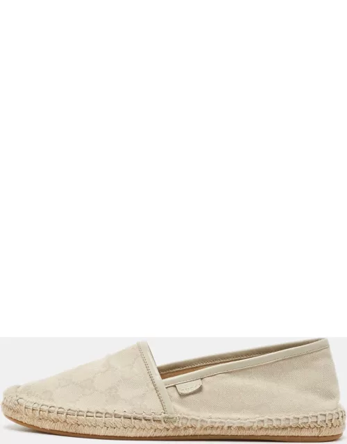 Gucci Grey GG Canvas and Leather Espadrille Flat