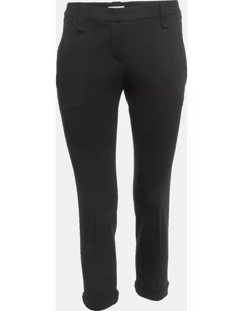 Brunello Cucinelli Black Wool Cropped Trousers