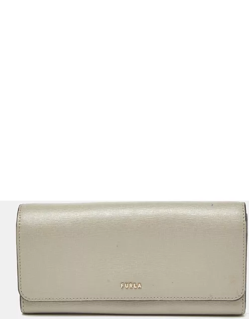 Furla Grey Leather Flap Continental Wallet