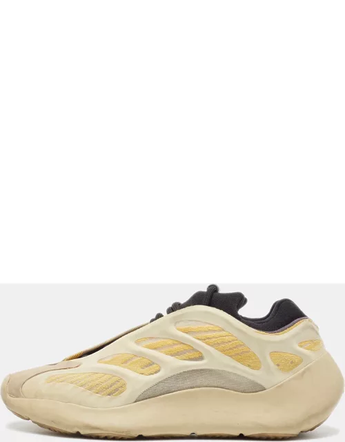 Yeezy x Adidas Yellow/Beige Rubber and Fabric Yeezy 700 V3 Safflower Sneaker