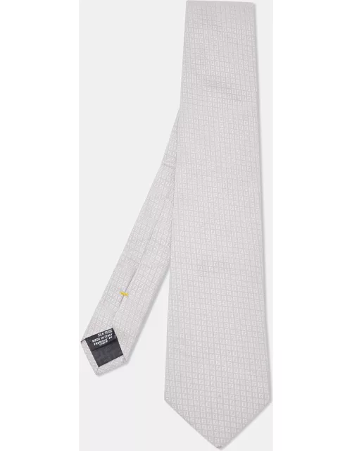 Fendi Grey FF Patterned Silk Tie