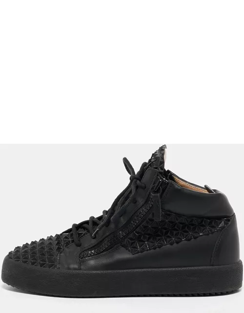 Giuseppe Zanotti Black Leather May London High Top Sneaker