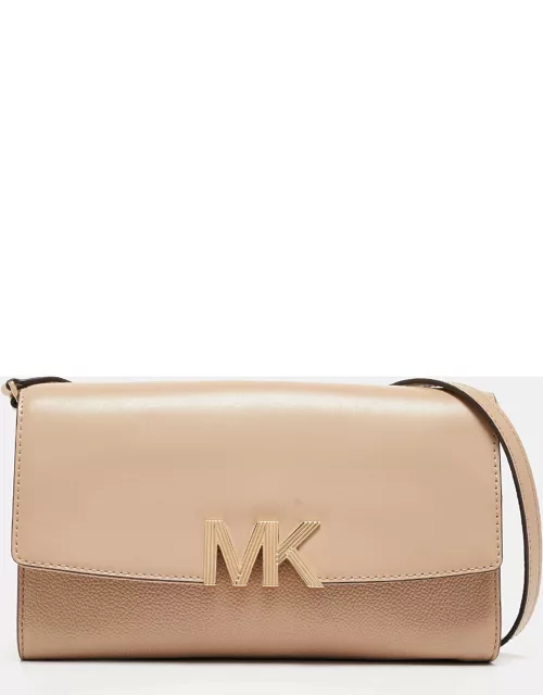 Michael Kors Beige Leather Montgomery Clutch Bag