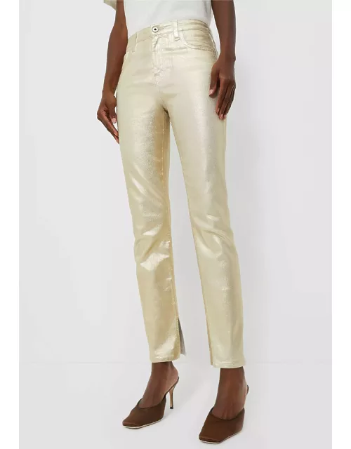 Gold Foil Rae High Rise Ankle Skinny Pant