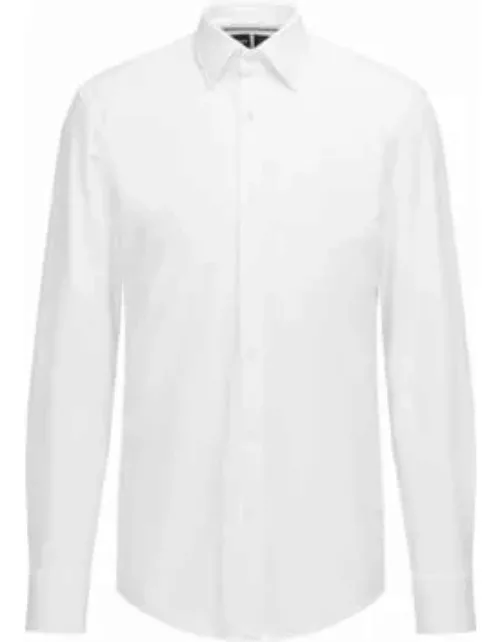 Slim-fit shirt in performance-stretch jersey- White Men's Shirt
