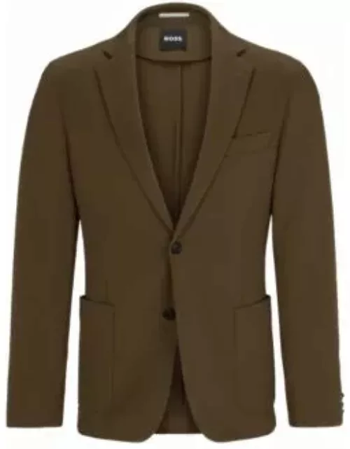 Slim-fit jacket in micro-patterned performance-stretch fabric- Light Green Men's Sport Coat