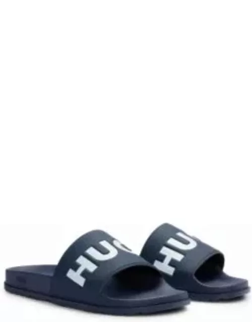 Slides with logo strap- Dark Blue Men's Sandal