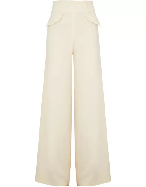 Nafsika Skourti Empire Wide-leg Trousers - Cream - 10 (UK10 / S)