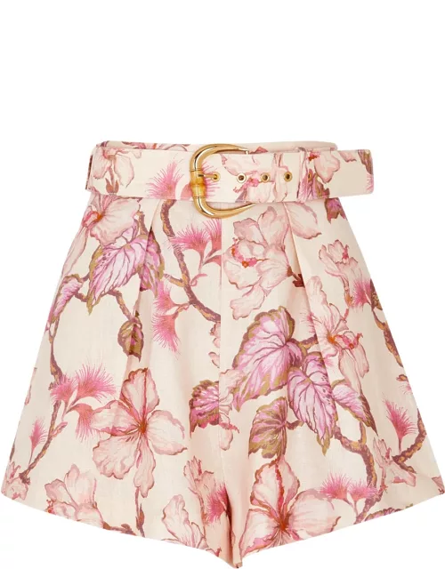 Zimmermann Matchmaker Floral-print Linen Shorts - Pink - 0 (UK 8 / S)
