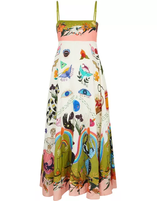 Alemais Evergreen Printed Linen Maxi Dress - Multicoloured - 10 (UK10 / S)
