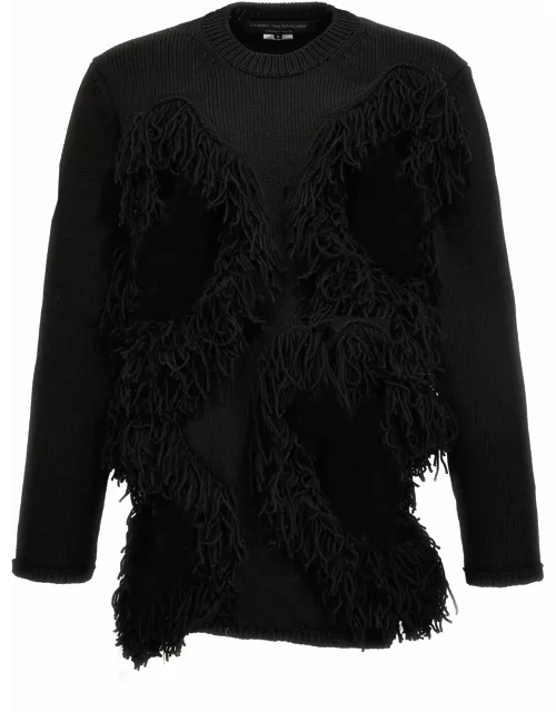 Comme Des Garçons Homme Plus Cut-out And Fringed Sweater